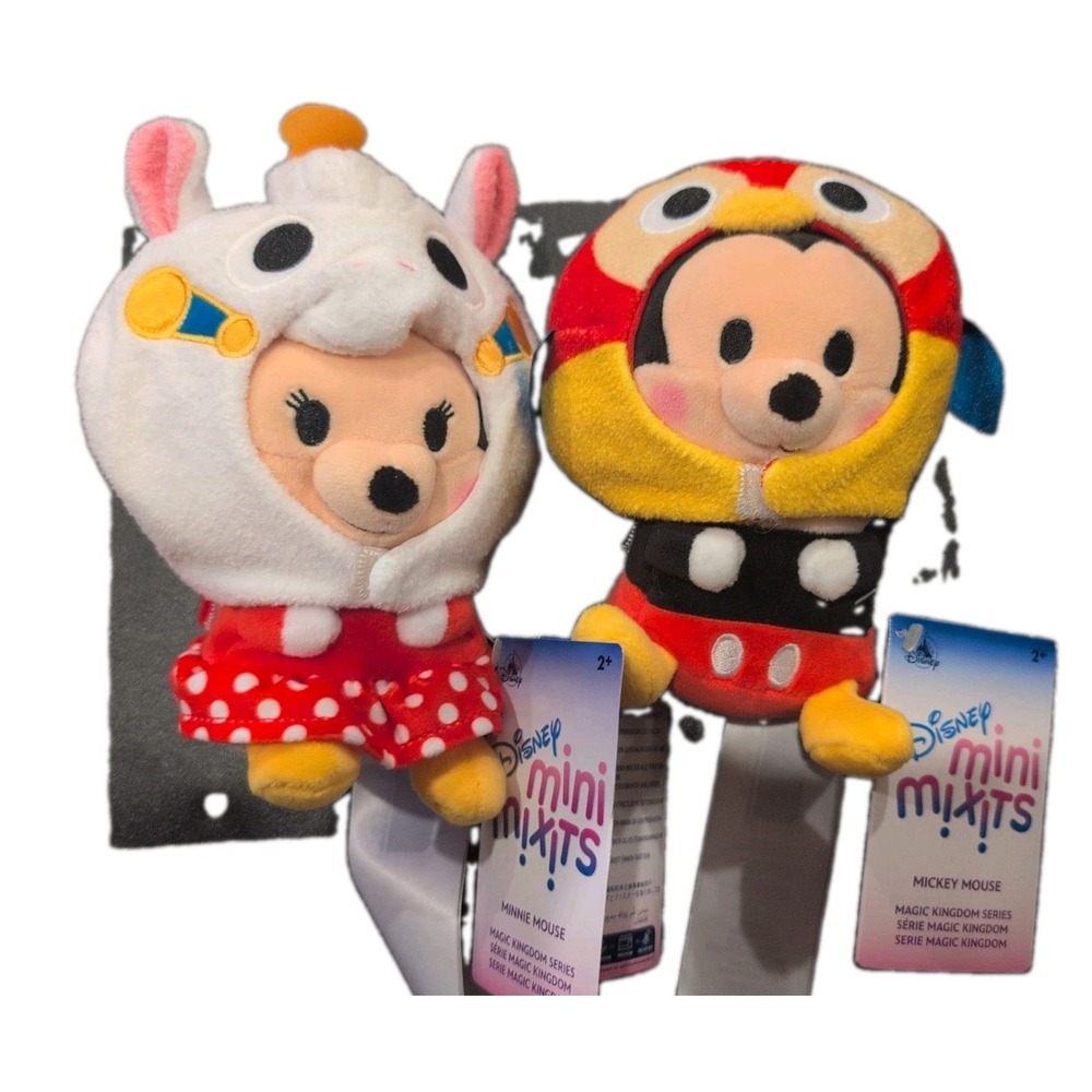 Disney Parks Mini Mix-Its Mickey Mouse & Minnie Mouse 7" Plush Set NWT